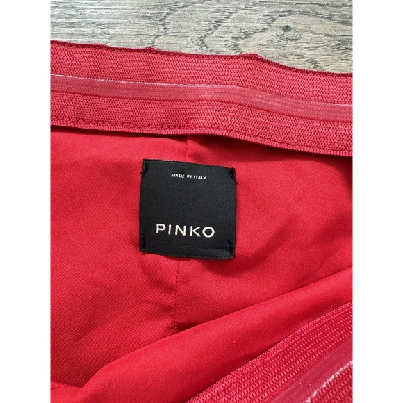 Pinko Red Dress Off The Shoulder Ruffle Detail Flutter Sleeve Womens 8 - Picture 5 of 11